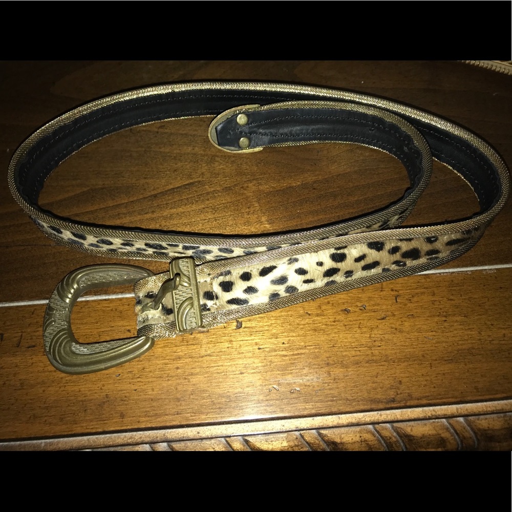Designer leopard print belt